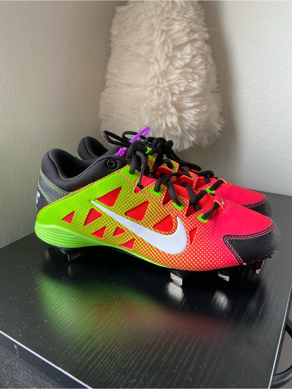 Nike Hyperdiamond Pro Metal Softball Cleats Women’s Size 7.5 Red Green New